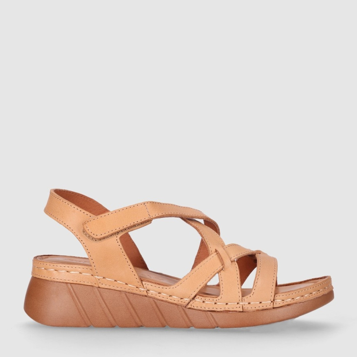 Sandalias de Piel - Arena - Tacón: 5 cm