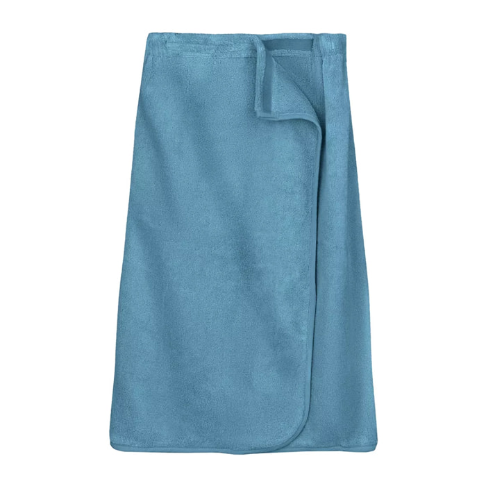 Pareo pur coton 420 g/m² uni bleu Elea canard
