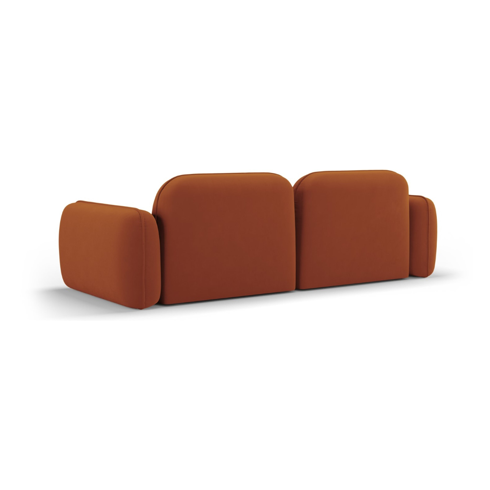 Canapé modulable "Lucien" 3 places en velours terracotta