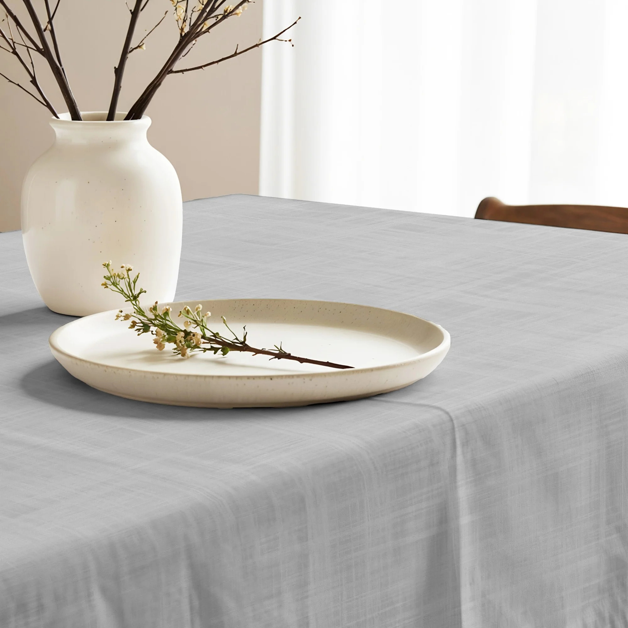 Nappe en résine anti-taches Gris Moitié