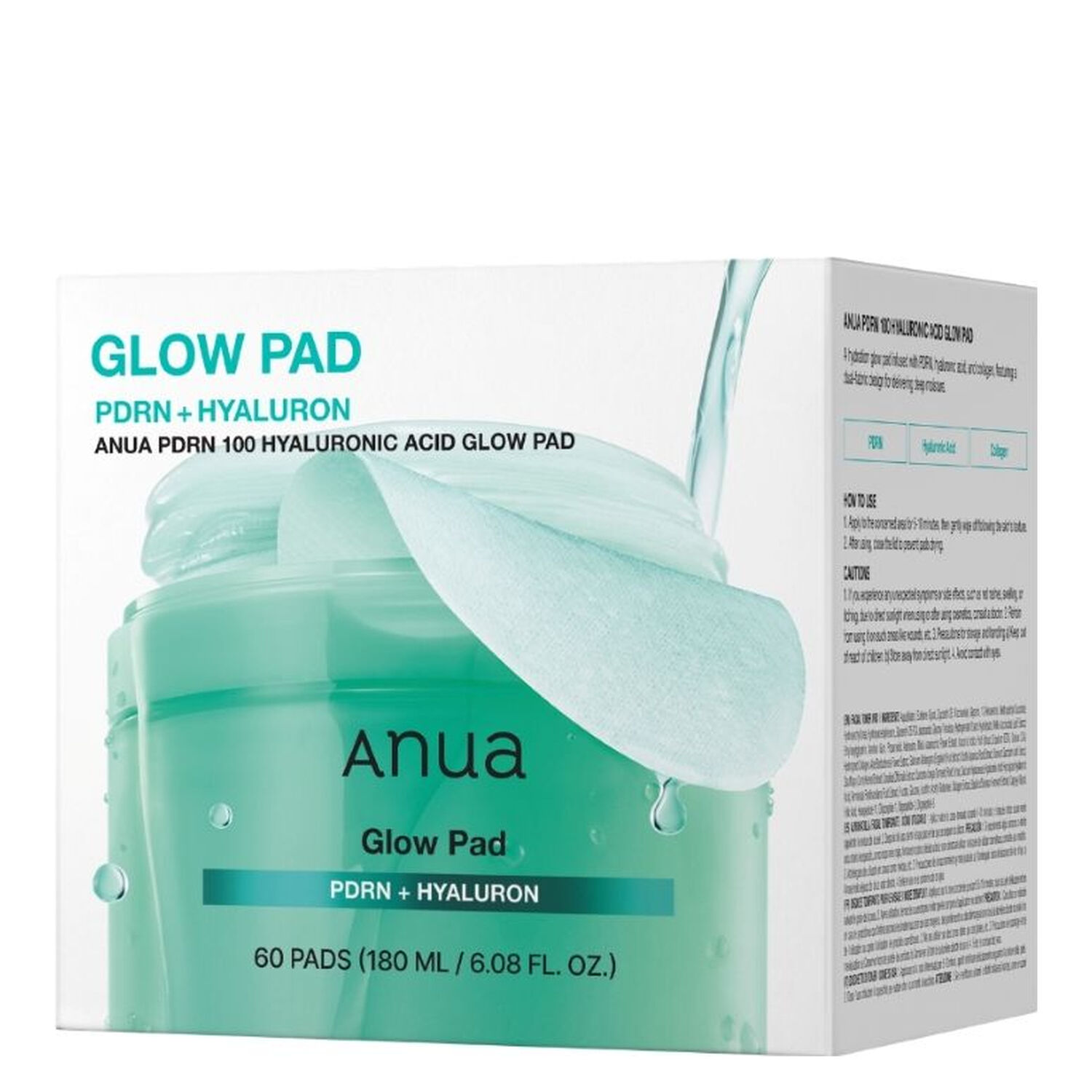 Pdrn 100 Hyaluronic Acid Glow Pad - Disques Hydratants Éclat x60