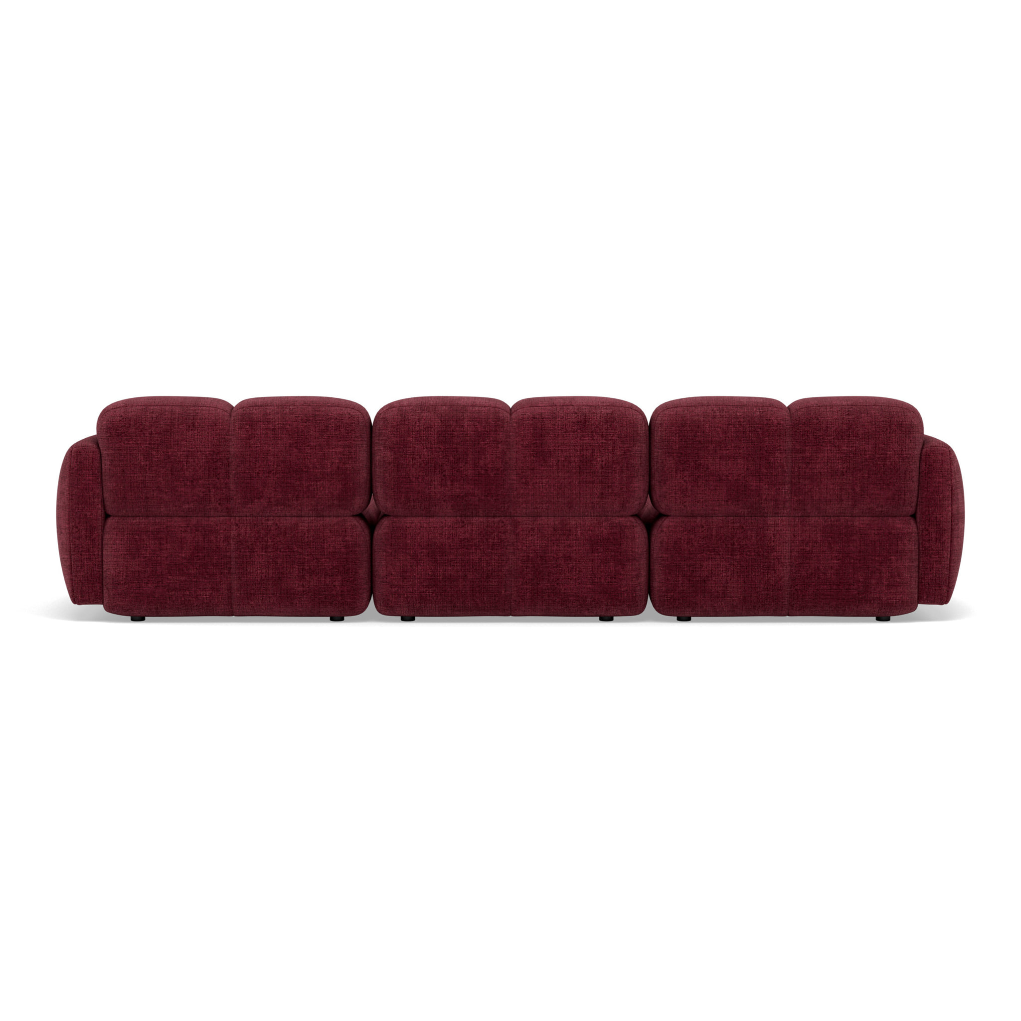 Grace - canapé modulable 3 places en velours texturé - Prune