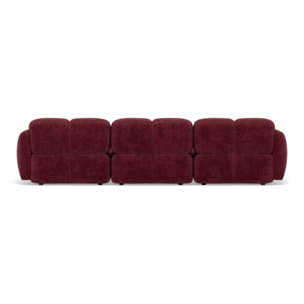 Grace - canapé modulable 3 places en velours texturé - Prune