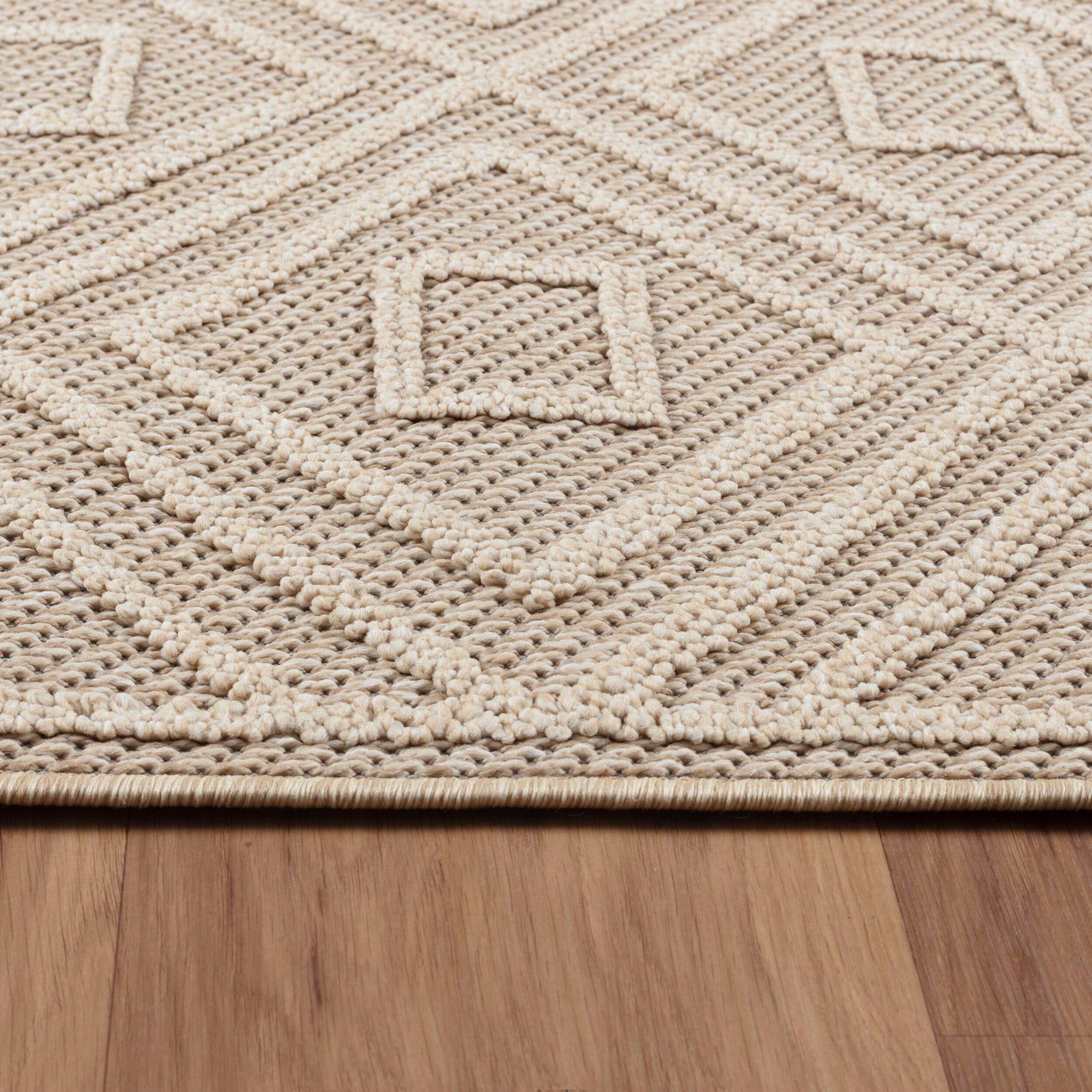 PATARA - Tapis intérieur/extérieur motif graphique beige - PAT4956BEI