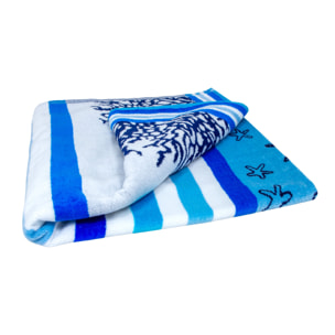 Telo Mare Spugna Jacquard Spiaggia Disegno Queensland