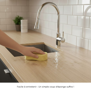 Rouleau adhésif bois chêne clair au mètre - Autocollants Revêtement Adhésif Cuisine Meubles Salle de bain