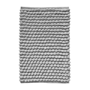 Tapis de salle de bain rectangulaire 40 x 60 cm en coton avec pompons - 6 coloris - POP