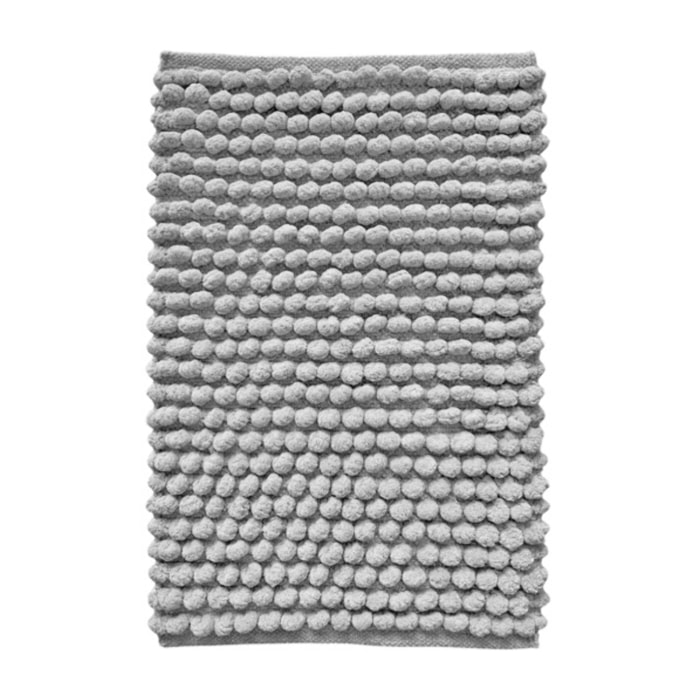 Tapis de salle de bain rectangulaire 40 x 60 cm en coton avec pompons - 6 coloris - POP