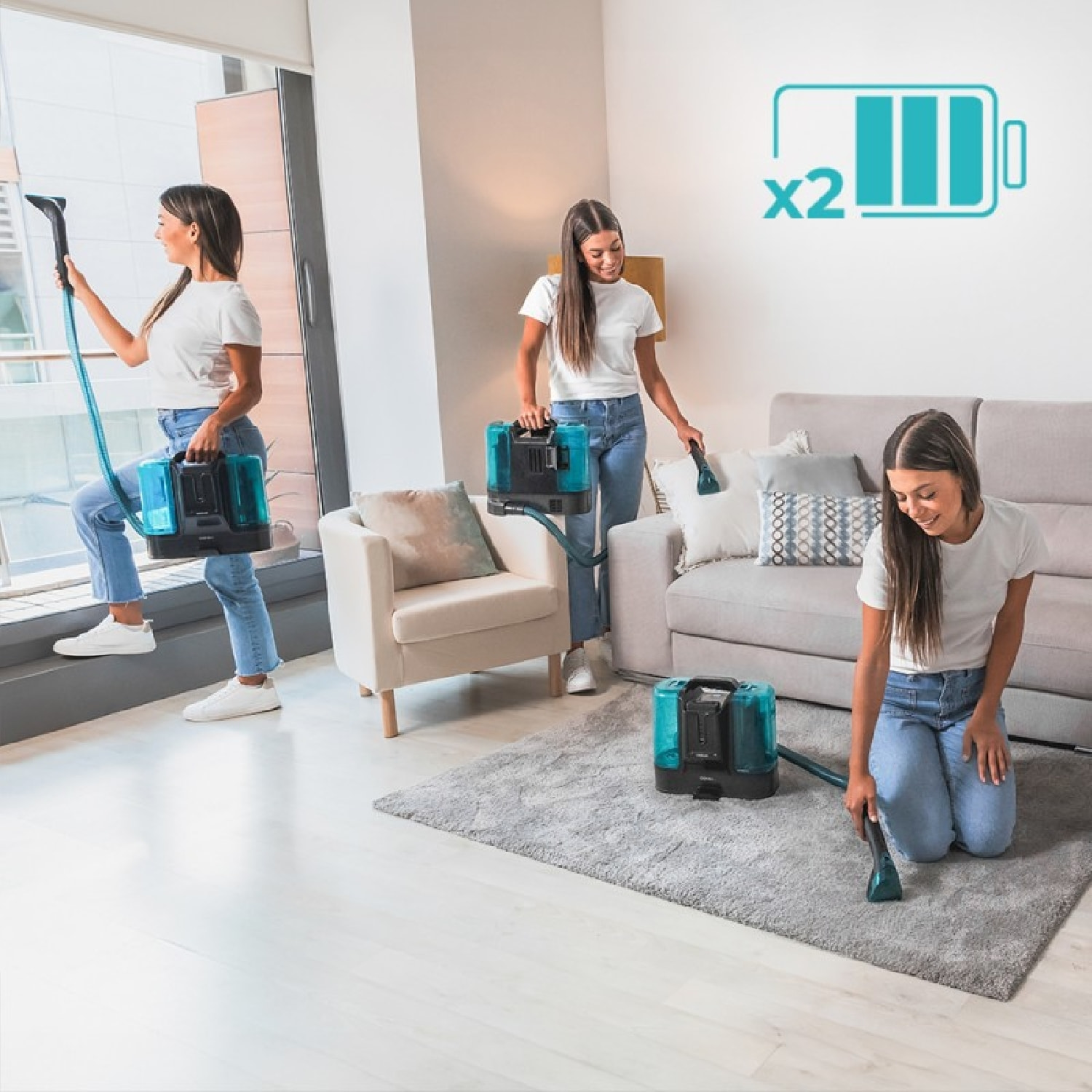 Cecotec Nettoyeur pour tissu d’ameublement sans fil Conga Carpet&Spot Clean Infi