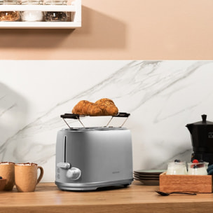 Cecotec Grille-pain vertical Toast&Taste 1000 Retro Double Inox