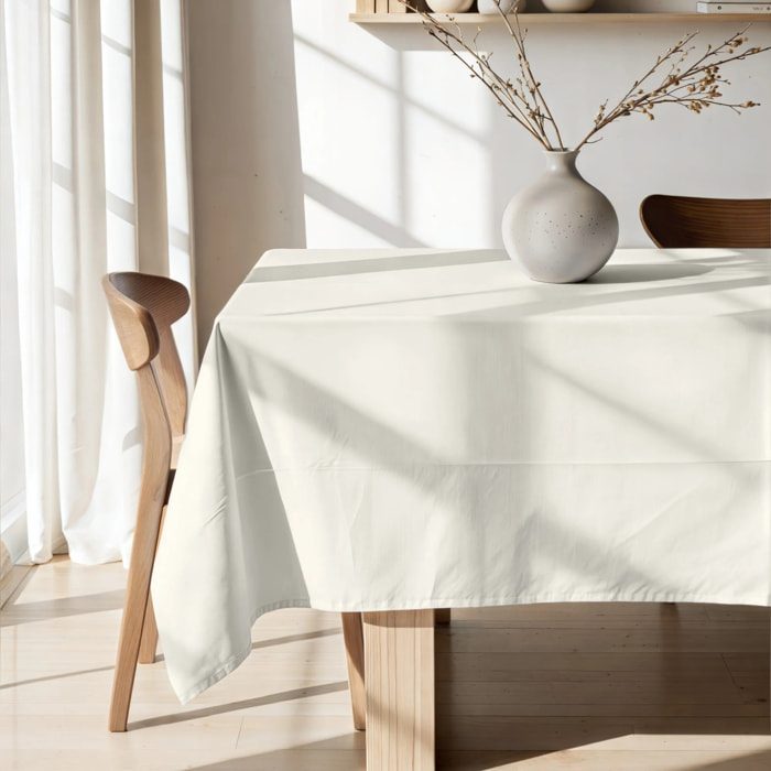 Nappe enduite Uni brut 102 - 100% coton - traitement antitaches - Beige Clair - 155x155 cm