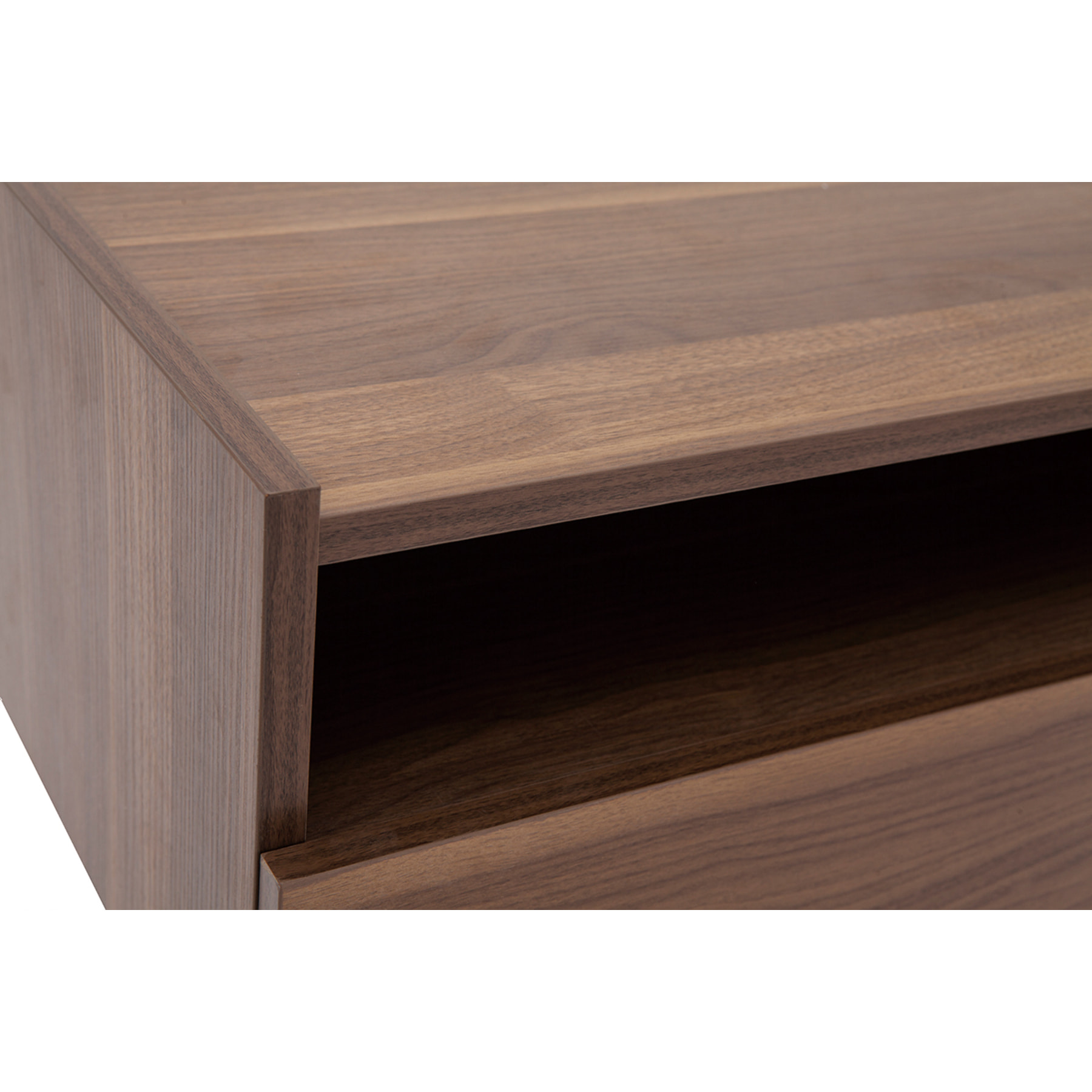 Table de chevet avec rangements finition bois foncé noyer SANAA