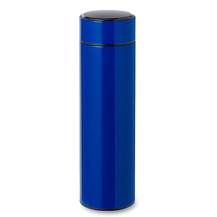 Termo di alta qualità a doppia parete e capacità di 450 ml, con misuratore di temperatura tattile integrato nel tappo. Senza BPA.
