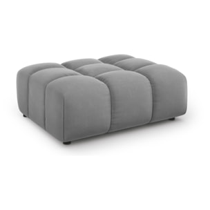 Pouf "Sky" en velours gris clair