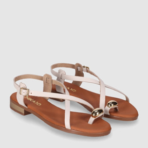 Sandalias de Piel - Hielo - Tacón: 2 cm