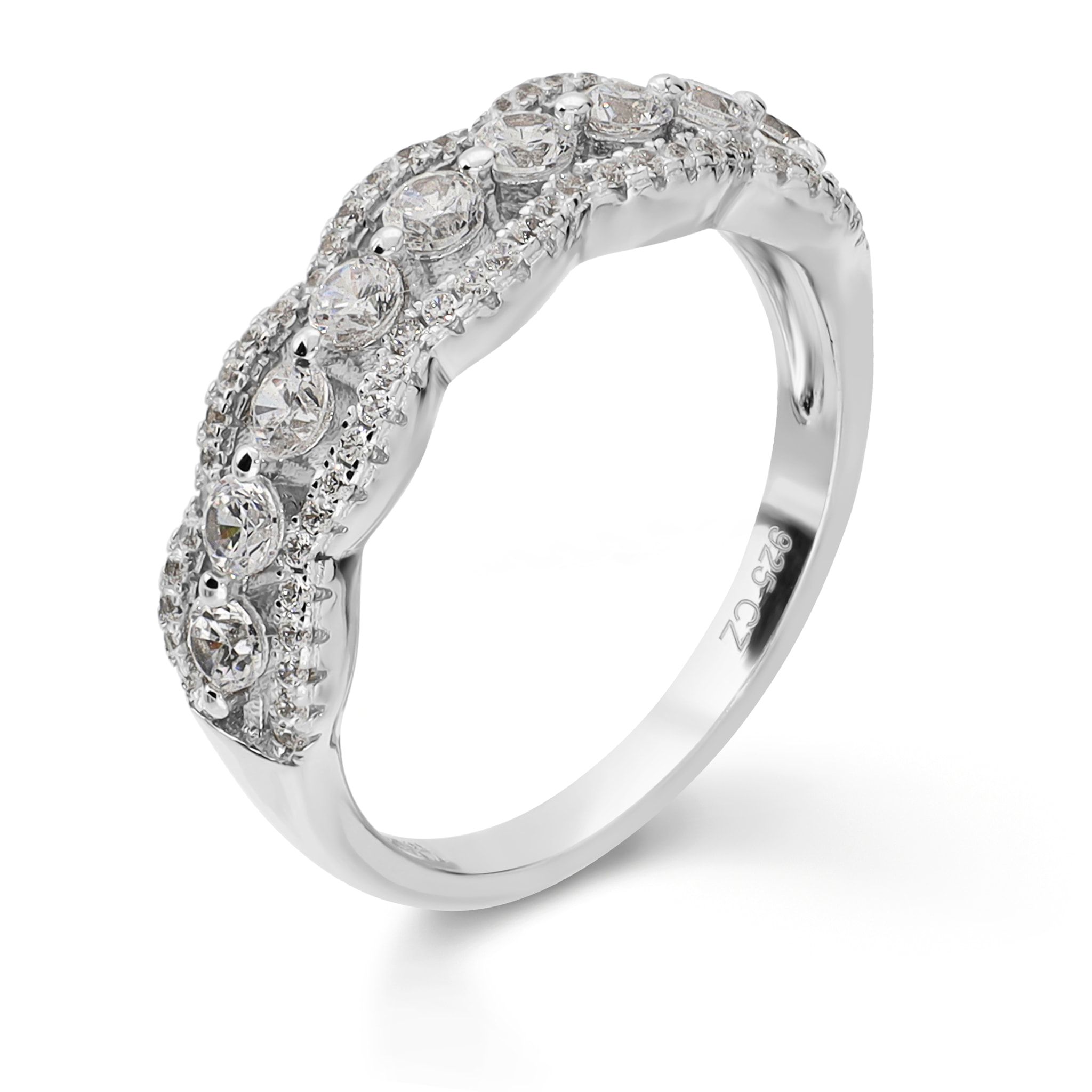 Anello Riviera in Argento 925 Design Sinuoso