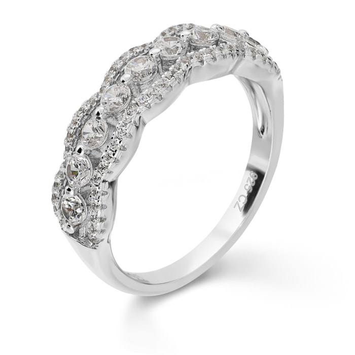 Anello Riviera in Argento 925 Design Sinuoso