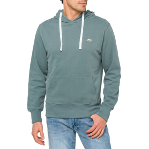 Felpa LIZARD con cappuccio in cotone Blu minerale