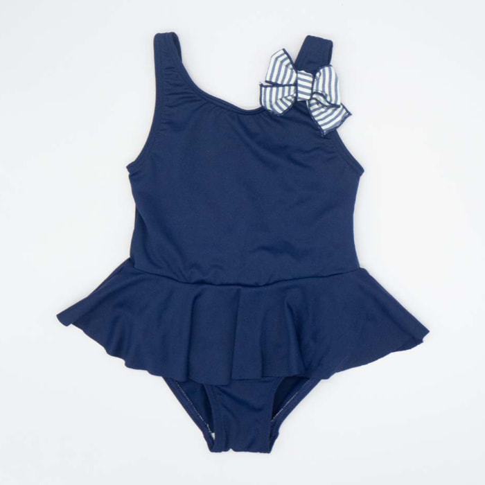 BAÑADOR MARINO CON LAZO DE RAYAS