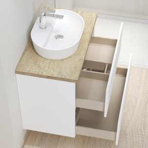 Conjunto mueble de baño NORDIK Alday, 60cm, Blanco Mate