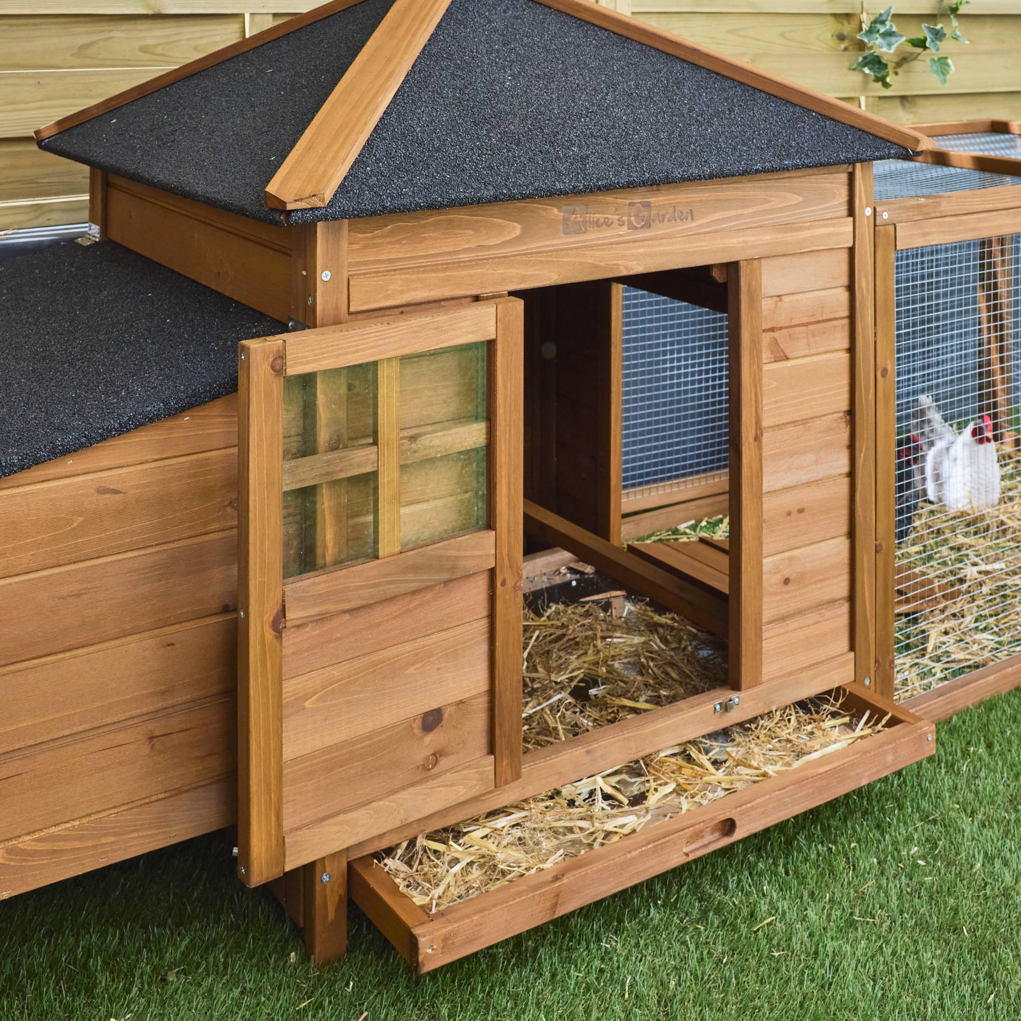 Poulailler en bois JAVA. 4 poules. cage à poule avec enclos