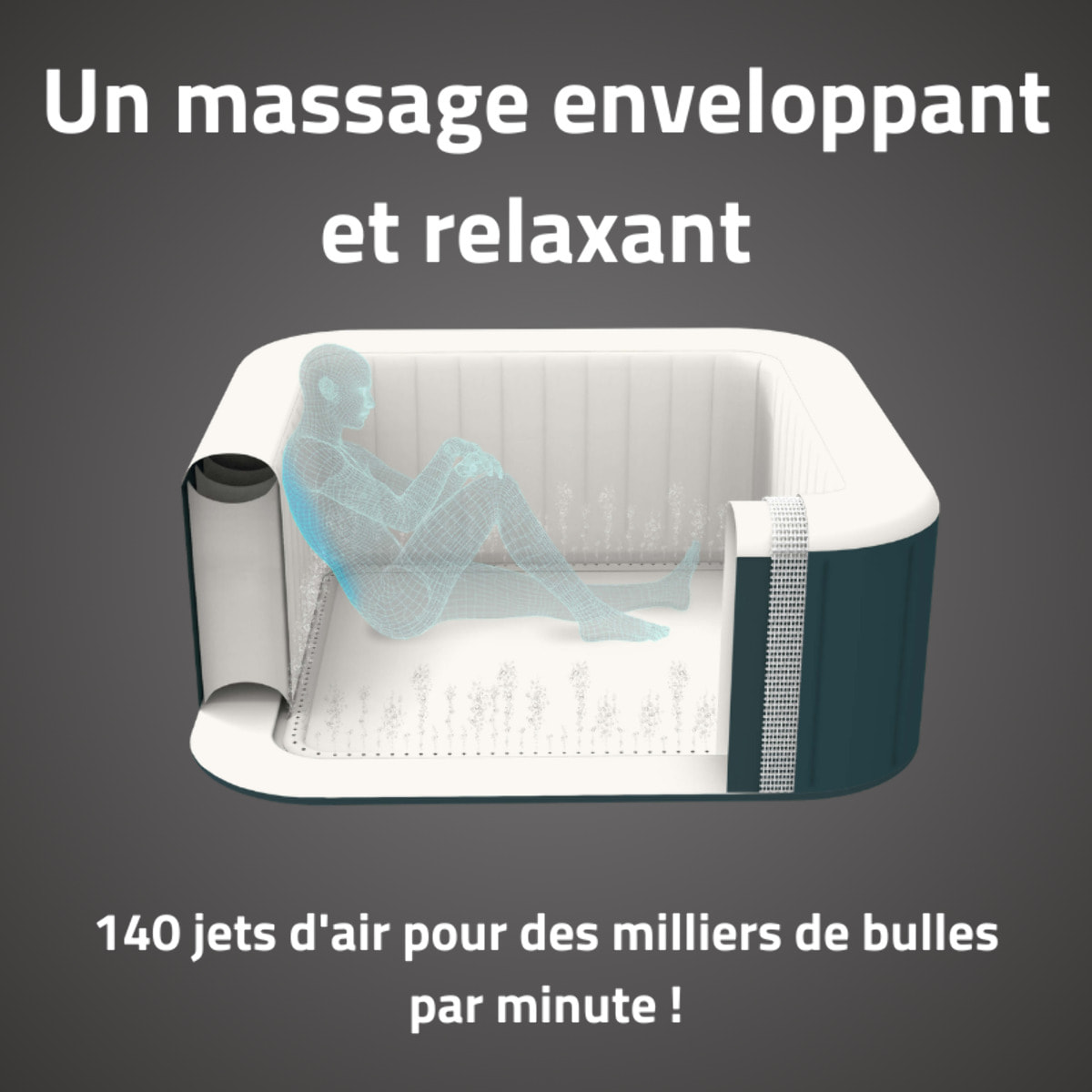 Bestway Spa gonflable carré Lay-Z-Spa Ibiza AirJet EnergySense 4-6 personnes