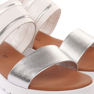 SANDALO ZEPPA DOPPIA FASCIA BIANCO