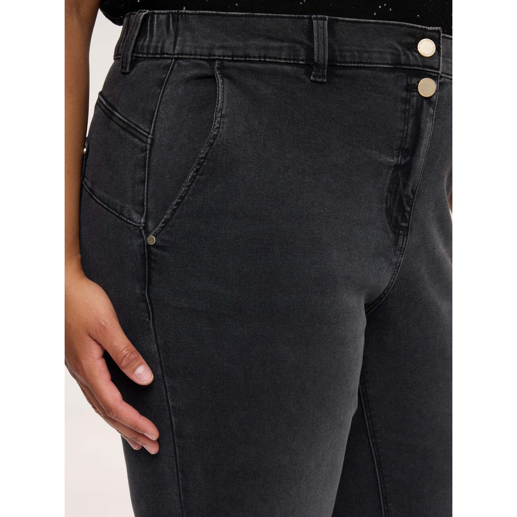 Fiorella Rubino - Jeans Balloon lavado black - Negro