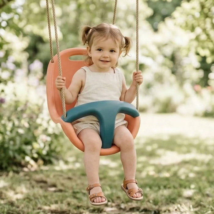 Siège bébé pour portique de 1,90 à 2,50 m bleu/corail