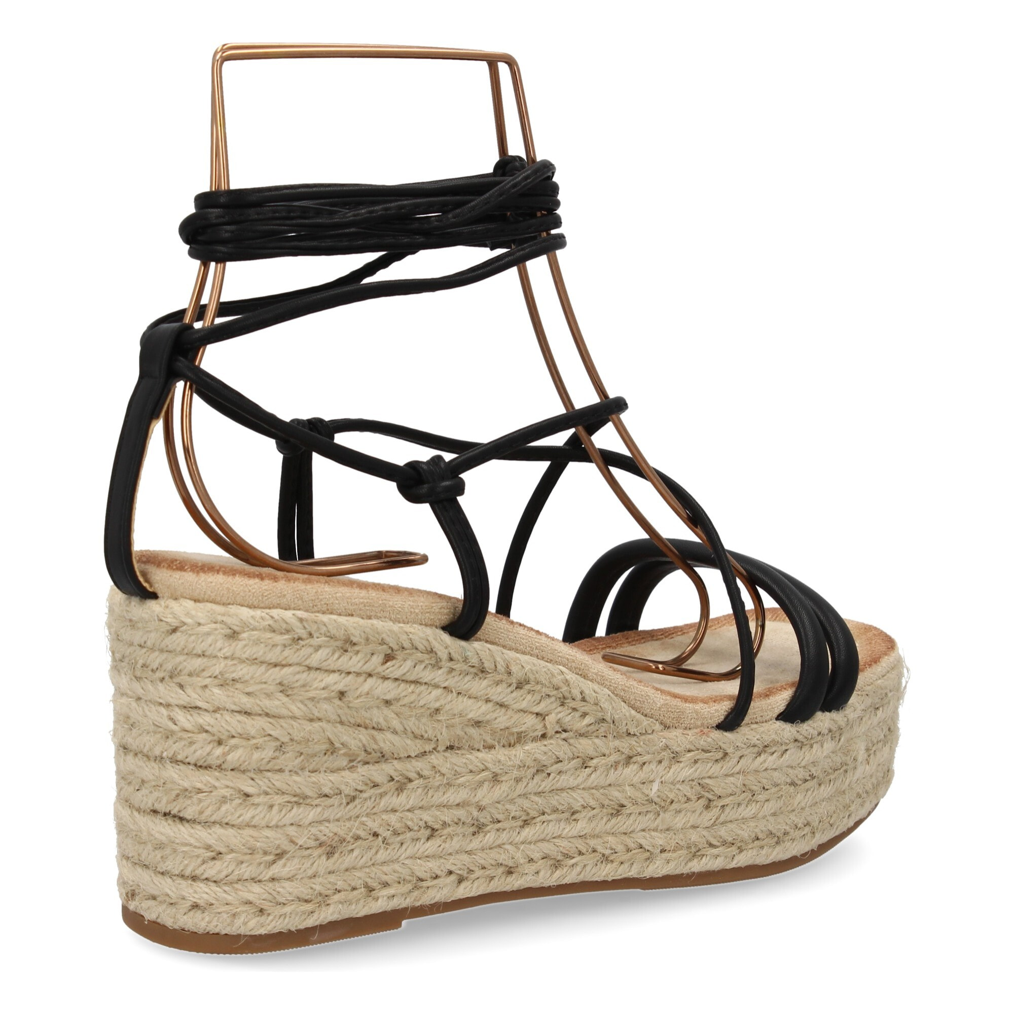 Sandalia de cuña de yute para mujer, comodas y elegantes, diseño moderno con tiras cruzadas