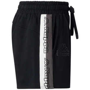 Kappa - Pantaloni Corti Donna Nero - Logo Tape Gragria