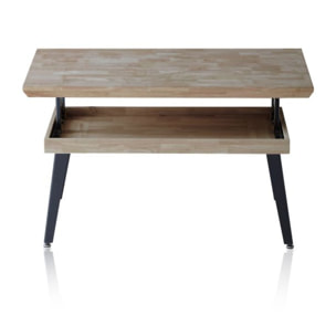 Mesa de centro elevable Berg Roble Honey - Negro