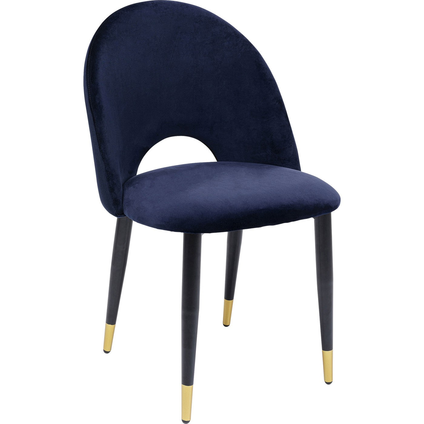 Chaise Iris velours bleu Kare Design