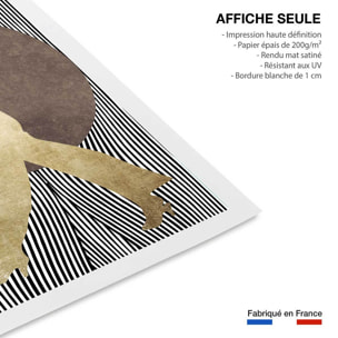 Poster silhouette femme à chapeau Affiche seule