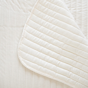 Jeté de lit matelassé en velours côtelé - Ecru