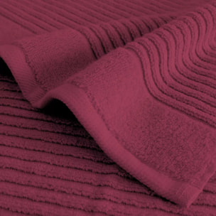 Drap de bain pur coton 560 g/m² uni rose rouge Vitae pivoine