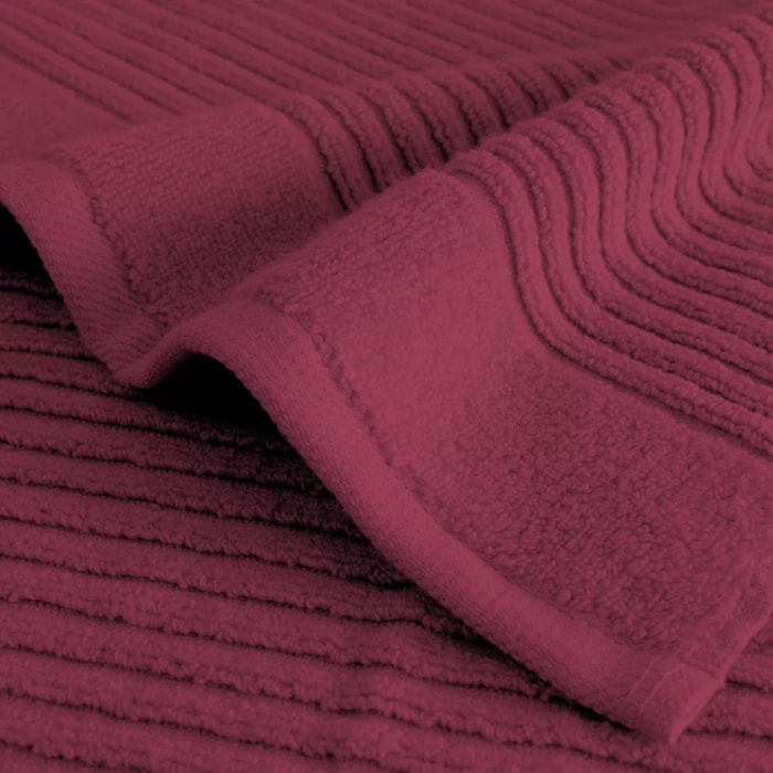 Drap de bain pur coton 560 g/m² uni rose rouge Vitae pivoine