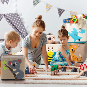 Boîte de rangement en tissu pour enfant "koala" sur fond foncé, compatible Ikea Kallax Lifeney