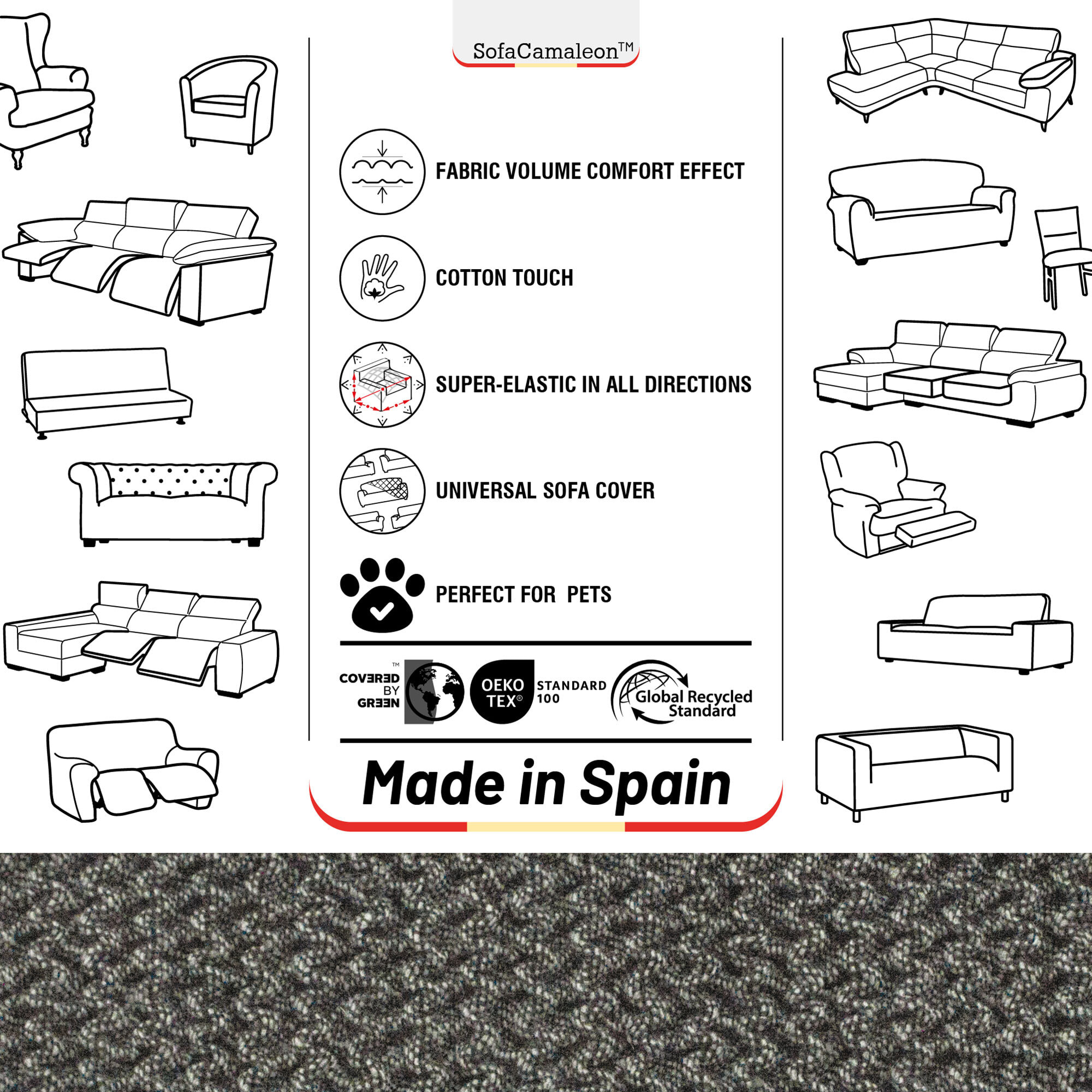 Funda Súper Elástica para SOFÁ modelo WONDER