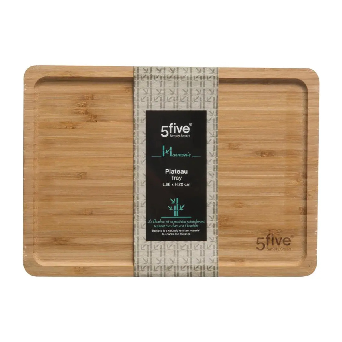 Planche à Découper Pour Pizza 5Five Simply Smart - Bambou, 37 Cm, Avec Coupe-pizza Intégré - Neuf