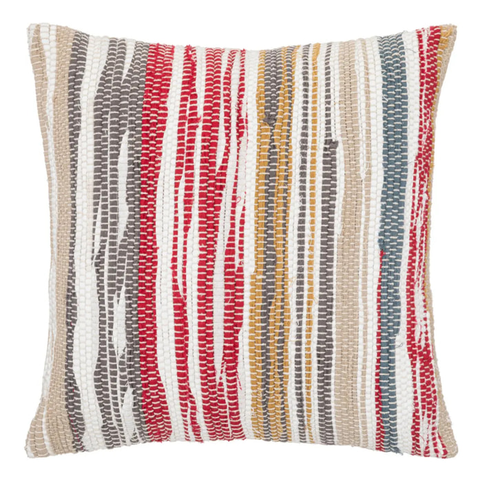 Coussin chindi Row - coton - 40x40 cm