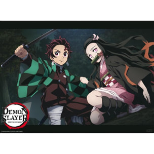 Demon Slayer - Poster "Tanjiro e Nezuko Posizione di Combattimento" 52x38 cm Abystyle