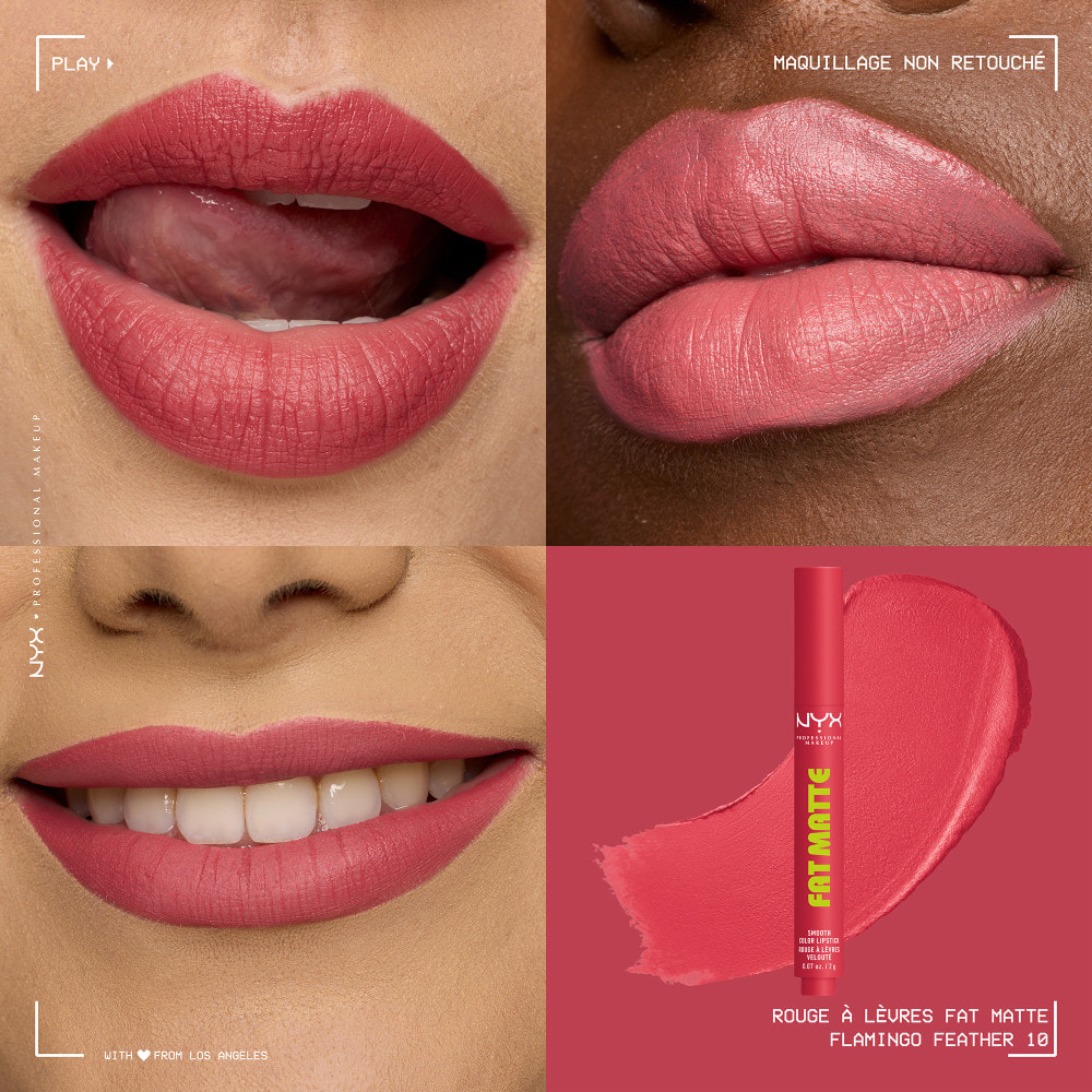 NYX Professional Makeup Fat Matte Rouge à Lèvres Mat Crémeux Flamingo Feather