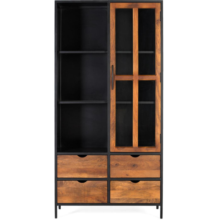 Vitrina de Madera de Mango 90 Cm Estilo Industrial