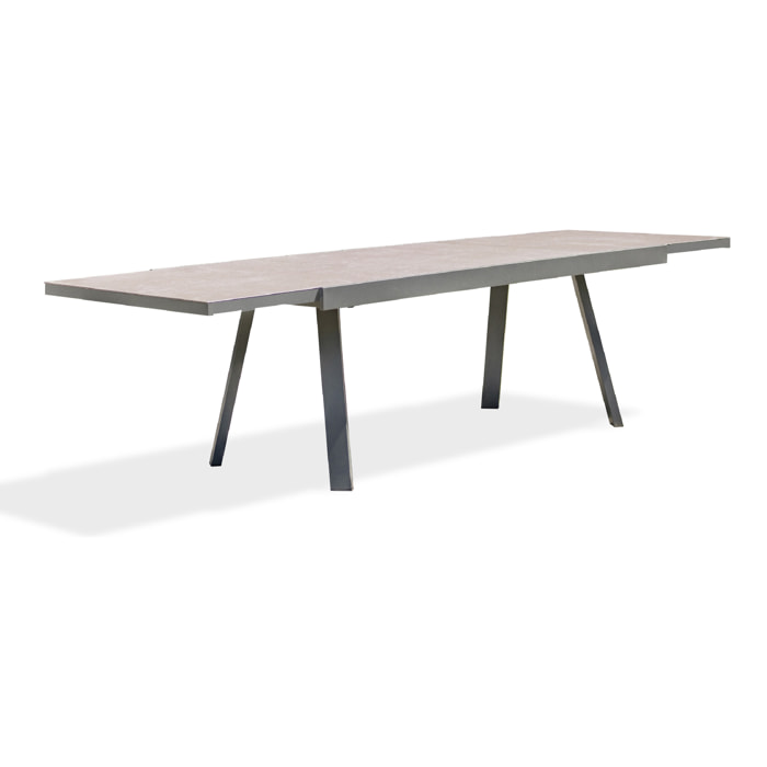 STOCKHOLM - Table de jardin 12 places en aluminium et céramique