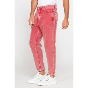 PANTALONE 5 TASCHE IN VELLUTO EFFETTO ACID WASH