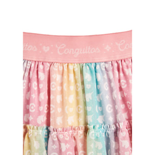 Falda de Niña Estampado Multicolor