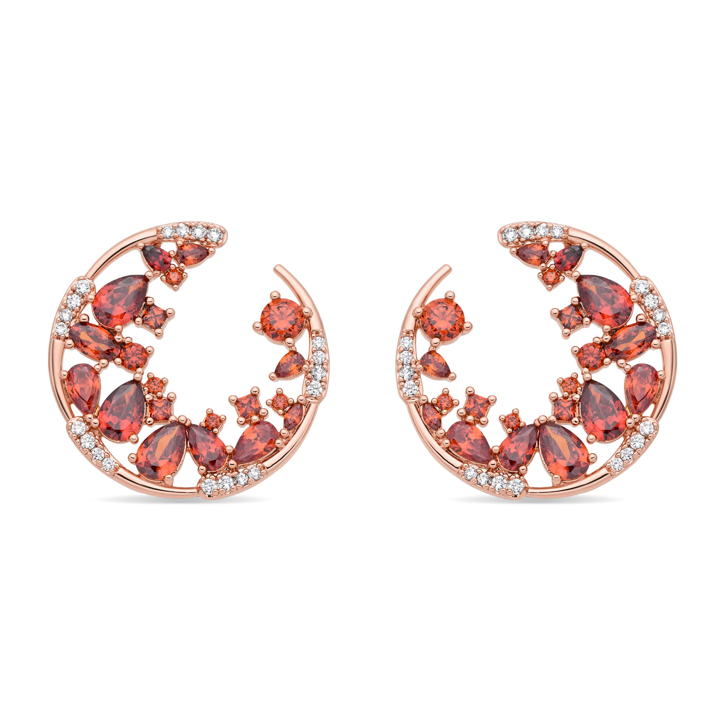 Pendientes Sabach acabado oro rosa 18k