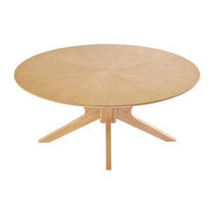 Table basse ovale bois clair chêne L90 cm DIELLI