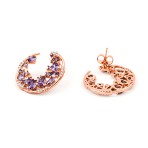 Pendientes Sabach acabado oro rosa 18k